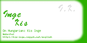 inge kis business card